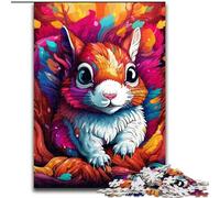 1000 Pieces Jigsaw Puzzle for Adults& Teens Art Cute Squirrel,Stress Reliever Staycation Kill Time Parent-child Interaction 50x75cm
