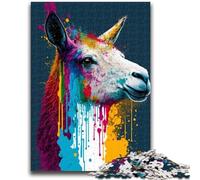 1000 Pieces Jigsaw Puzzle For Adults Teens Art Neon Alpaca Puzzles for Teenagers,Decompressing Intellectual Educational Toy Perfect Decoration (50x75cm)