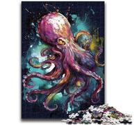 1000 Pieces Jigsaw Puzzle for Adults& Teens Art Octopus Graffiti Puzzles for Teenagers,Secret Santa Gifts for Age 14 Years Up (26x38cm)