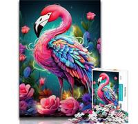 1000 Pieces Jigsaw Puzzle for Adults& Teens Art Psychedelic Flamingo 1000 Pieces for Adults,Fun Games Wall Decoration Unique Birthday And Xmas Gifts (size 38x26cm)