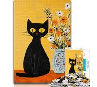 1000 Pieces Jigsaw Puzzle for Adults& Teens Artistic Abstract Black Cat,Educational Games Home Decoration Is Ideal As A Gift for The Whole Family (75x50cm)