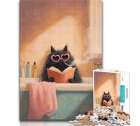 1000 Pieces Jigsaw Puzzle for Adults& Teens Artistic Abstract Black Cat Teenager Puzzles,Family Entertainment Toys with Matching Poster And Trivia Sheet (size 75x50cm)