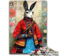 1000 Pieces Jigsaw Puzzle for Adults& Teens Artistic Bunny 1000 Pieces for Teenagers,Brain Teaser - Birthday Gift for Men (38x26cm)