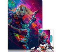1000 Pieces Jigsaw Puzzle for Adults& Teens Artistic Guitarist,Challenging To Complete But Fun And Humorous Unique Birthday And Gifts (38x26cm)