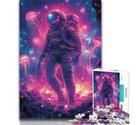 1000 Pieces Jigsaw Puzzle For Adults Teens Astronaut And Jellyfish 1000 Piece Puzzle,Educational Games Home Decoration Suitable for Desktop Decoration 26x38cm