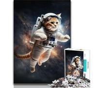 1000 Pieces Jigsaw Puzzle for Adults& Teens Astronaut Cat in Space 1000 Piece Jigsaw,for Educational Game Challenge Toy Deal As Gifts for The Whole Family (size 75x50cm)