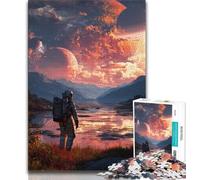 1000 Pieces Jigsaw Puzzle For Adults Teens Astronaut on Alien Planet,Family Entertainment Toys Is Ideal As A Gift for The Whole Family 38x26cm
