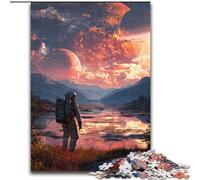 1000 Pieces Jigsaw Puzzle For Adults Teens Astronaut on Alien Planet, Family Game Stress Reliever Difficult Challenge Enhance Love between Couples (size 50x75cm)