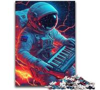 1000 Pieces Jigsaw Puzzle For Adults Teens Astronaut Playing Music Teenager Puzzles,Educational Toy Funny Family Games Unique Home Decor (38x26cm)