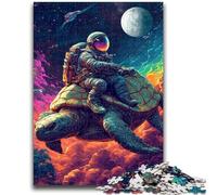 1000 Pieces Jigsaw Puzzle For Adults Teens Astronaut Riding A Turtle Puzzles for Adults,Stress Reliever Staycation Kill Time Wishlist with Santa Claus (38x26cm)