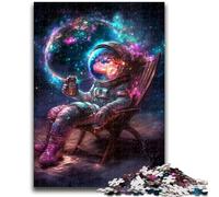 1000 Pieces Jigsaw Puzzle For Adults Teens Astronaut Sitting on The Moon Puzzles for Teenagers,Educational Games Home Decoration Unique Home Decor And Gifts (50x75cm)
