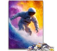 1000 Pieces Jigsaw Puzzle for Adults& Teens Astronaut Space Surfing Challenging Game And Family Play A Work of Art for Age 14 50X75CM
