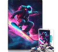 1000 Pieces Jigsaw Puzzle For Adults Teens Astronaut Space Surfing,Decompressing Intellectual Educational Toy Is Ideal As Gifts for The Whole Family (75x50cm)