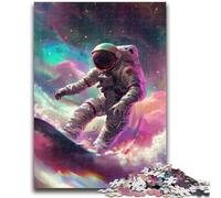 1000 Pieces Jigsaw Puzzle for Adults& Teens Astronaut Space Surfing Educational Stress Relief Toy Parent-child Interaction for And Age 14 26x38cm
