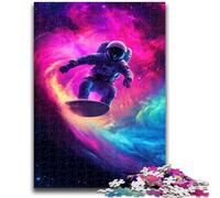 1000 Pieces Jigsaw Puzzle For Adults Teens Astronaut Space Surfing Help The Brain Exercise Addictive Toys to Cultivate Patience Artists Collection, Fine Art 50x75cm