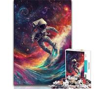 1000 Pieces Jigsaw Puzzle For Adults Teens Astronaut Space Surfing,Help The Brain Exercise Addictive Toys to Cultivate Patience Artists Collection,Fine Art 38x26cm