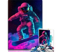 1000 Pieces Jigsaw Puzzle for Adults& Teens Astronaut Space Surfing,Learning Educational Toys Family Games Educational Game for Birthday,Chrismas (38x26cm)