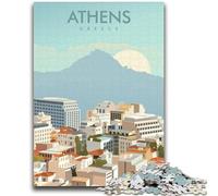1000 Pieces Jigsaw Puzzle for Adults& Teens Athens Greece Travel Print Stress Reliever Difficult Challenge Enhance Love between Couples (size 50x70cm)