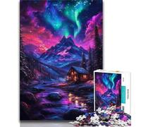 1000 Pieces Jigsaw Puzzle for Adults& Teens Aurora Mountains,Learning Educational Toys Family Games Suitable for Desktop Decoration (75x50cm)