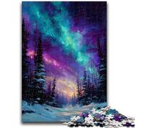 1000 Pieces Jigsaw Puzzle for Adults& Teens Aurora Oil Painting Teenager Puzzles,Learning Educational Toys Family Games Unique Birthday And Gifts (38x26cm)