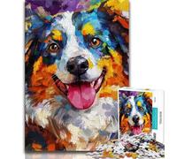 1000 Pieces Jigsaw Puzzle For Adults Teens Australian Shepherd,Educational Games Home Decoration Unique Home Decor And Gifts 50x75cm
