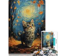 1000 Pieces Jigsaw Puzzle For Adults Teens Autumn Cat,Family Game Stress Reliever Difficult Challenge Enhance Love between Couples 38x26cm