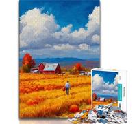 1000 Pieces Jigsaw Puzzle for Adults& Teens Autumn Farmland 1000 Pieces for Adults,Birthday Present, Gifts, Wall Art for Age 14 Years Up (size 38x26cm)