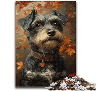 1000 Pieces Jigsaw Puzzle for Adults& Teens Autumn Poodle Puzzles for Teenagers,Family Game Stress Reliever Difficult Challenge Suitable for Couples (38x26cm)