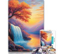1000 Pieces Jigsaw Puzzle For Adults Teens Autumn Waterfall Landscape Teenager Puzzles,Educational Toy Funny Family Games Unique Home Decor 50x75cm