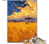 1000 Pieces Jigsaw Puzzle for Adults& Teens Autumn Wheat Field, Toys Educational Games Stress Relieving Wall Decoration (Size 26x38cm)