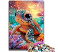1000 Pieces Jigsaw Puzzle For Adults Teens Baby Turtle Jigsaw,with Matching Poster And Trivia Sheet for And Age 14 Years Up (38x26cm)