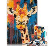 1000 Pieces Jigsaw Puzzle For Adults Teens Basquiat Giraffe 1000 Piece Puzzle,Educational Games Home Decoration Suitable for Desktop Decoration 50x75cm