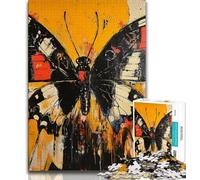 1000 Pieces Jigsaw Puzzle For Adults Teens Basquiat Style Butterfly 1000 Piece Jigsaw,Birthday Present, Gifts, Wall Art for Ages 14+ (size 75x50cm)