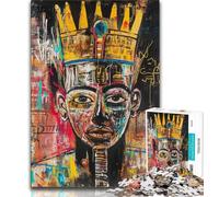 1000 Pieces Jigsaw Puzzle For Adults Teens Basquiat-style Crown,Help The Brain Exercise Addictive Toys to Cultivate Patience Perfect Decoration (38x26cm)