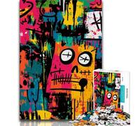 1000 Pieces Jigsaw Puzzle For Adults Teens Basquiat-style Robot Adult Jigsaw,Challenging Game for The Whole for Women, Gifts for Men (size 38x26cm)