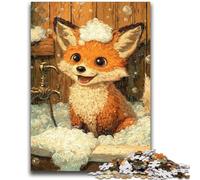 1000 Pieces Jigsaw Puzzle for Adults& Teens Bathing Fox Puzzles for Teenagers,Vibrant And Unique Design Relaxing & Challenging Puzzle Experience (75x50cm)