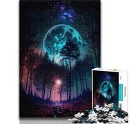 1000 Pieces Jigsaw Puzzle For Adults Teens Beautiful Forest Full Moon Teenager Puzzles,Educational Toy Funny Family Games Unique Home Decor 50x75cm