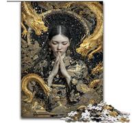 1000 Pieces Jigsaw Puzzle for Adults& Teens Beautiful Golden Girl, Elephant Toy Intellectual Game Birthday Present, Gifts, Wall Art for Ages 14+ (Size 26x38cm)