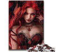 1000 Pieces Jigsaw Puzzle For Adults Teens Beautiful Lady Demon with Wings Educational Game Challenge Toy Wall Decoration Unique Birthday And Xmas Gifts 26x38cm