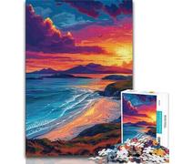 1000 Pieces Jigsaw Puzzle For Adults Teens Beautiful Sunset by The Sea Adult Jigsaw,Family Activity Fun at Home Activities, Birthday Present,Travel Gifts (size 75x50cm)
