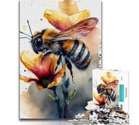 1000 Pieces Jigsaw Puzzle for Adults& Teens Bee Watercolor 1000 Pieces for Adults,Fun Activity for Home, Rainy Days Toys, Birthday Gifts 38x26cm