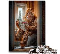 1000 Pieces Jigsaw Puzzle for Adults& Teens Bigfoot on The Toilet Jigsaw,Learning Educational Toys Family Games Unique Birthday And Gifts (75x50cm)