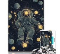 1000 Pieces Jigsaw Puzzle For Adults Teens Bitcoin Astronaut,Family Game Stress Reliever Difficult Challenge Suitable for Couples 75x50cm