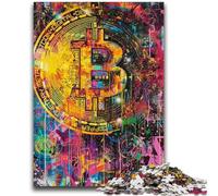 1000 Pieces Jigsaw Puzzle For Adults Teens Bitcoin Graffiti Challenging To Complete But Fun And Humorous Educational Game for Birthday 26x38cm