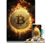 1000 Pieces Jigsaw Puzzle for Adults& Teens Bitcoin Logo 1000 Pieces for Adults,Wishlist with Santa Claus for And Age 14 38x26cm