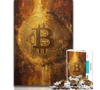 1000 Pieces Jigsaw Puzzle for Adults& Teens Bitcoin Logo Adult Jigsaw,Birthday Present, Gifts, Wall Art for Age 14 Years Up 26x38cm
