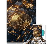 1000 Pieces Jigsaw Puzzle For Adults Teens Bitcoin Logo Puzzles for Teenagers,Decompressing Intellectual Educational Toy Perfect Decoration 38x26cm