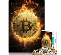 1000 Pieces Jigsaw Puzzle For Adults Teens Bitcoin Logo,Stress Reliever Difficult Challenge Every Piece Is Unique - Challenging Family Fun Game 38x26cm