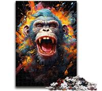 1000 Pieces Jigsaw Puzzle for Adults& Teens Bizarre Colorful Monkey Family Fun Games Gifts for Friends And Family for Age 14+ 50x75cm