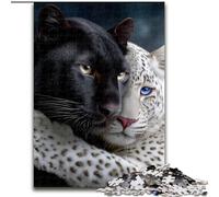 1000 Pieces Jigsaw Puzzle for Adults& Teens Black And White Leopard, Decompressing Intellectual Educational Toy Is Ideal As Gifts for The Whole Family (Size 50x75cm)